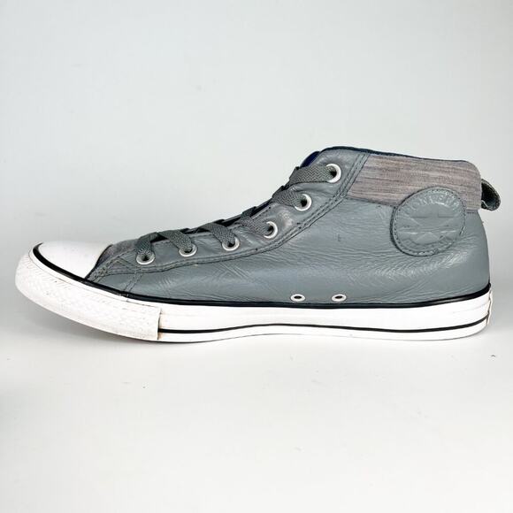 Converse Chuck Taylor Street Mid Leather Sneakers Shoes Grey Men 11 - Picture 5 of 15
